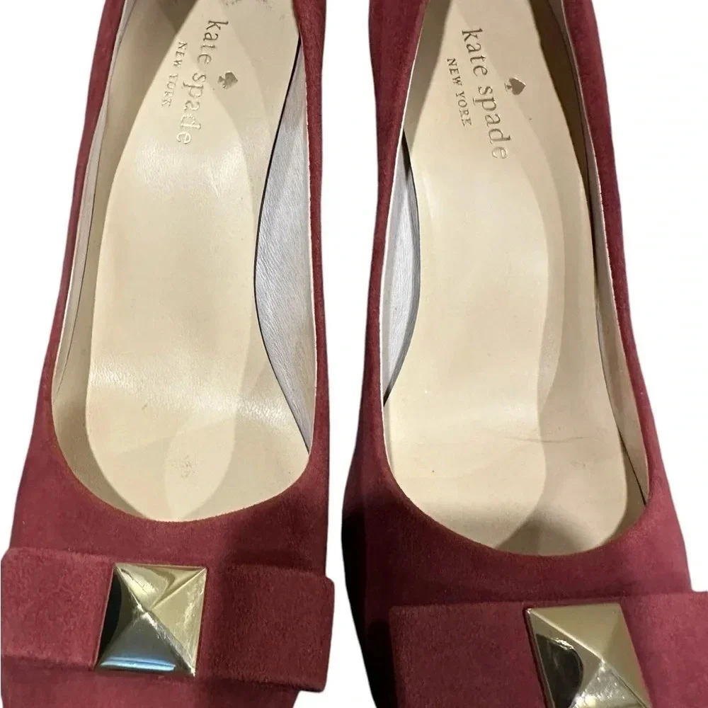 Kate Spade  gold bow heels size 7M in excellent condition - Picture 2 of 9